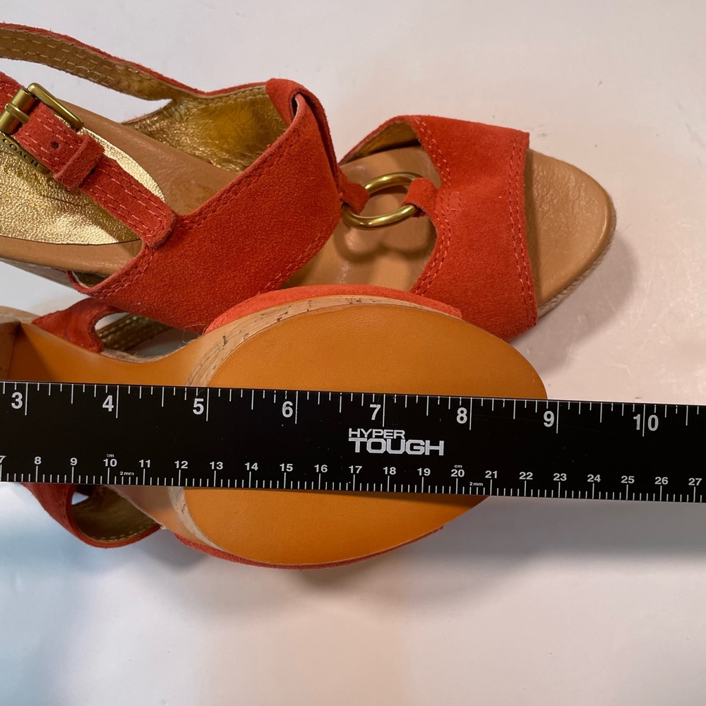 Coach Shoes 8.5 Tulip Platform Suede Leather Sandals Coach - Picture 13 of 15
